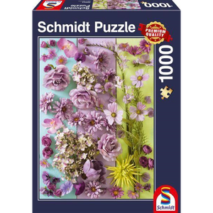Schmidt Spiele 58944 Erwachsenenpuzzle - # 1000 - Violette Blüten