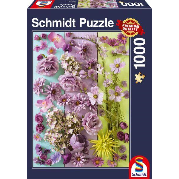 Schmidt Spiele 58944 Erwachsenenpuzzle - # 1000 - Violette Blüten
