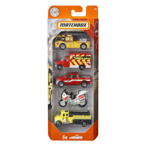 Mattel 303-5398 Matchbox - Geschenk-Set - Feuerwehr - 5 Fahrzeuge
