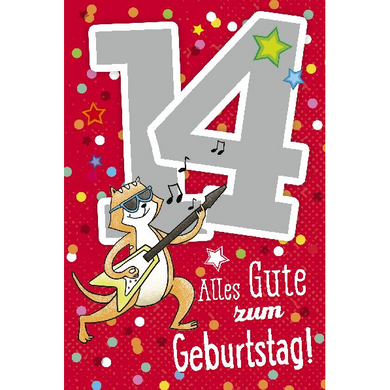 Depesche 5698-024 Karten mit Musik - # 24 - Alles Gute zum Geburtstag! - Zahl 14 - rot