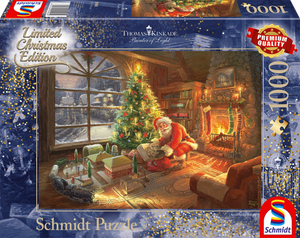 Schmidt Spiele 59495 Schmidt Puzzle - # 1000 - Thomas Kinkade Der Weihnachtsmann ist da