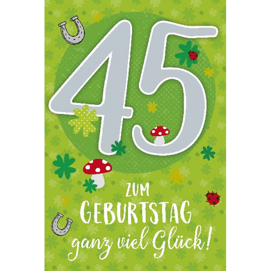 Depesche 5698-060 Karten mit Musik - # 60 - Zum Geburstag ganz viel Glück! - Zahl 45 - grün