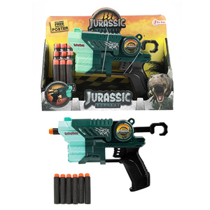 Toi-toys 32850A JURASSIC REVIVAL Blaster-Pistole + 9 Schaumstoffpfeil