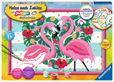 Ravensburger 28782 Malen nach Zahlen - Liebenswerte Flamingos