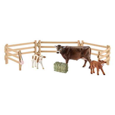 Schleich 42392 Farm World - Kuh Trio mit Zaun