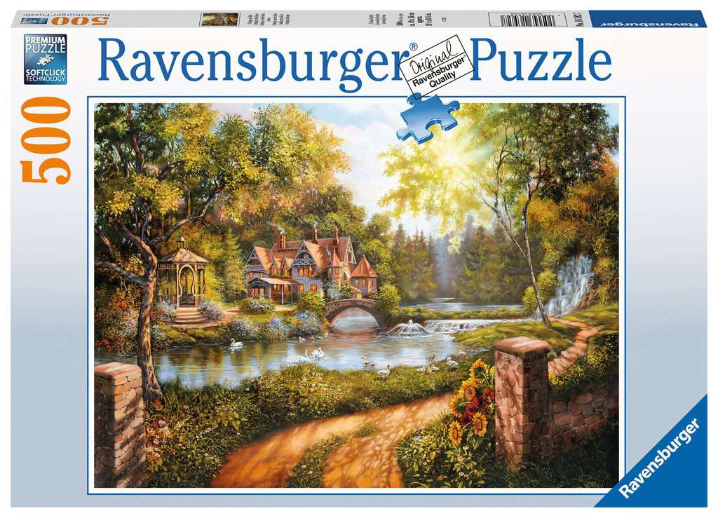 Ravensburger 16582 Erwachsenen-Puzzle - # 500 - Cottage am Fluß