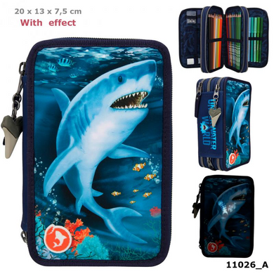 Depesche 11026 Dino World - 3-Fach Federtasche