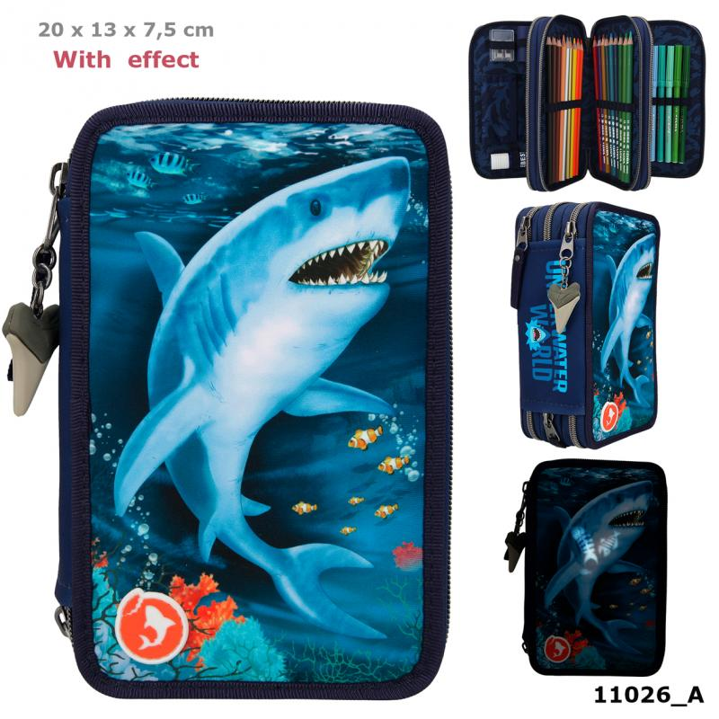 Depesche 11026 Dino World - 3-Fach Federtasche