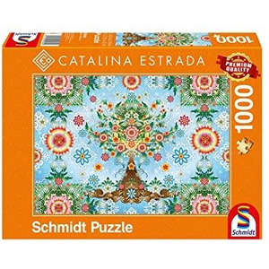 Schmidt Spiele 59589 Erwachsenenpuzzle - # 1000 - Catalina Estrada Farbenprächtiger Baum