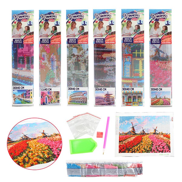 Toi-toys 46660Z Diamond Painting - quadratisch - ca. 30x40cm - sortiert