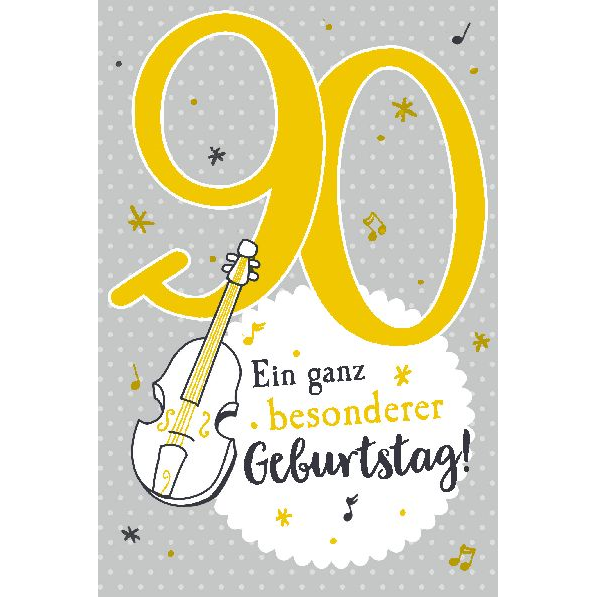 Depesche 5698-112 Karten mit Musik - # 112 - Ein ganz besonderer Geburtstag! - Zahl 90 - grau