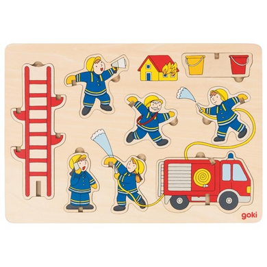 goki 57471 Holzpuzzle - Aufstellpuzzle - Feuerwehr