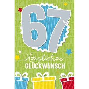 Depesche 5698-086 Karten mit Musik - # 86 - Herzlichen Glückwunsch - Zahl 67 -  grün