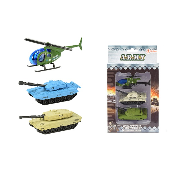 Toi-toys A21200Z Army - ARMY Metal - 2 Panzer und 1 Helikopter