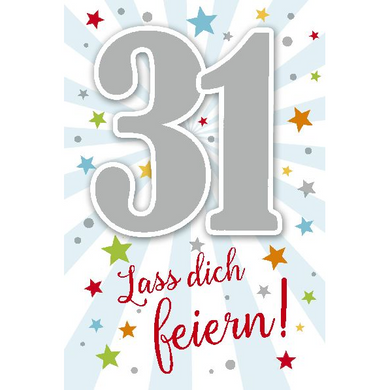 Depesche 5698-044 Karten mit Musik - # 44 - Lass dich feiern! - Zahl 31 - multi-color
