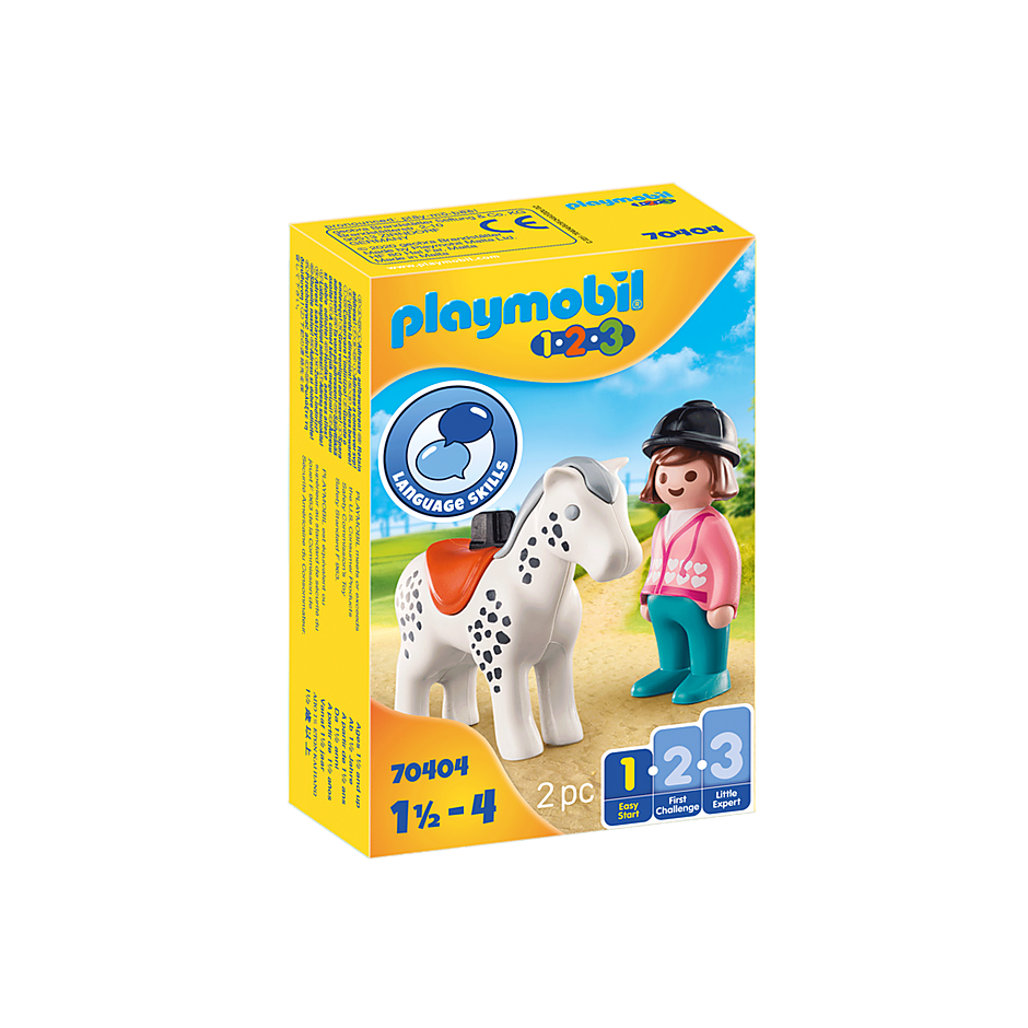 Playmobil 70404 1-2-3 - Fussball-Set Reiterin mit Pferd