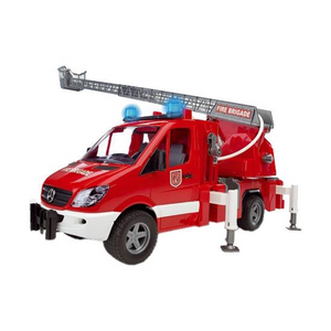 BRUDER 02532 Profi-Serie - Feuerwehr Mercedes-Benz Sprinter mit Drehleiter und Pumpe