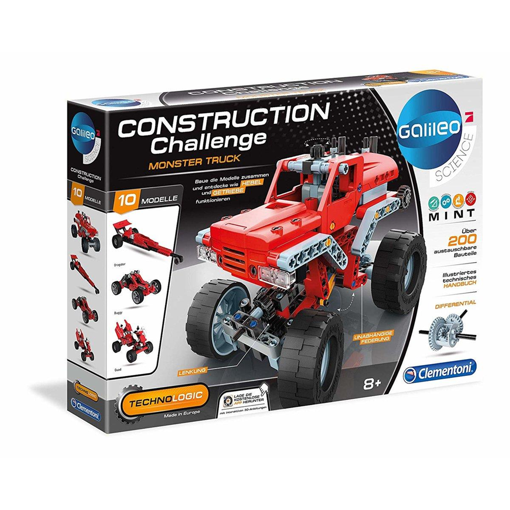 Clementoni 59113 Galileo - Construction Challenge - Monster Trucks