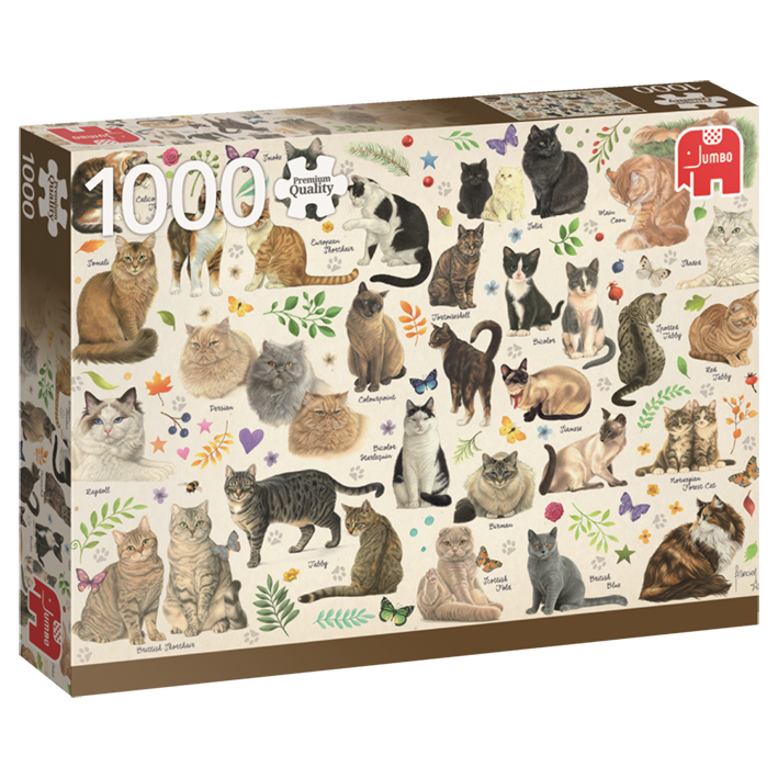 Jumbo Spiele 18595 Jumbo Puzzle - # 1000 - Francien van Westering - Katzen Poster