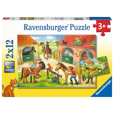 Ravensburger 05178 Kinder-Puzzle - Ferien auf dem Pferdehof (2x12 Teile)