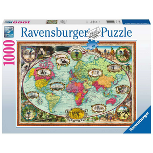 Ravensburger 16995 Erwachsenen-Puzzle - # 1000 - Mit Fahrrad um die Welt