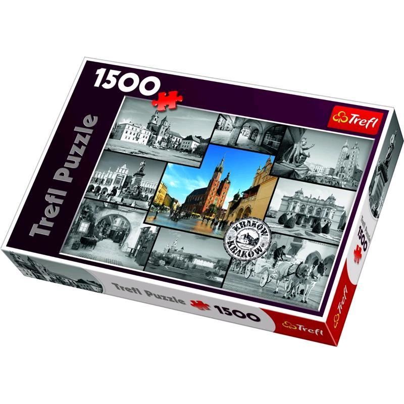 Trefl 26126 Trefl Puzzle - Impressionen Collage von Krakau in Polen - 1500 Teile