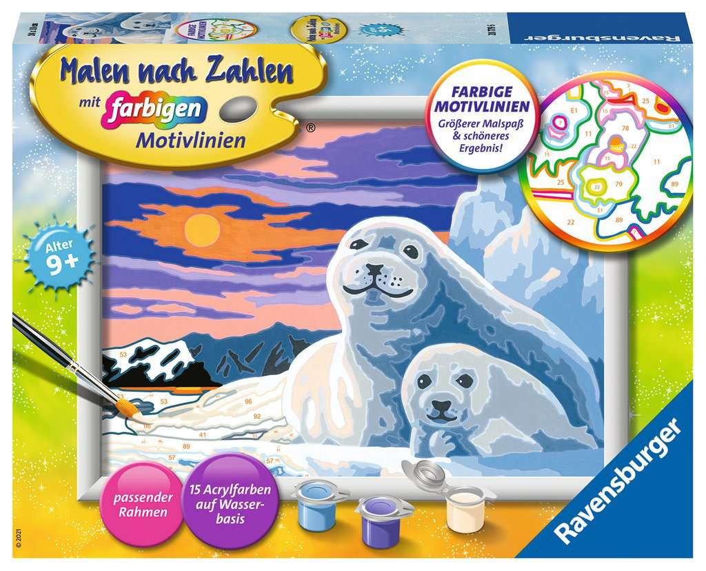 Ravensburger 28779 Malen nach Zahlen - Niedliche Robben