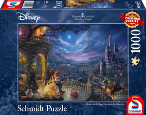 Schmidt Spiele 59484 Schmidt Puzzle - # 1000 - Puzzle - Thomas Kinkade - Disney - Die Schöne und das Biest