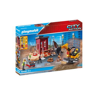 Playmobil 70443 City Action - Hochhausbau - Minibagger mit Bauteil