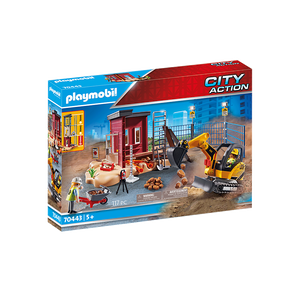 Playmobil 70443 City Action - Hochhausbau - Minibagger mit Bauteil