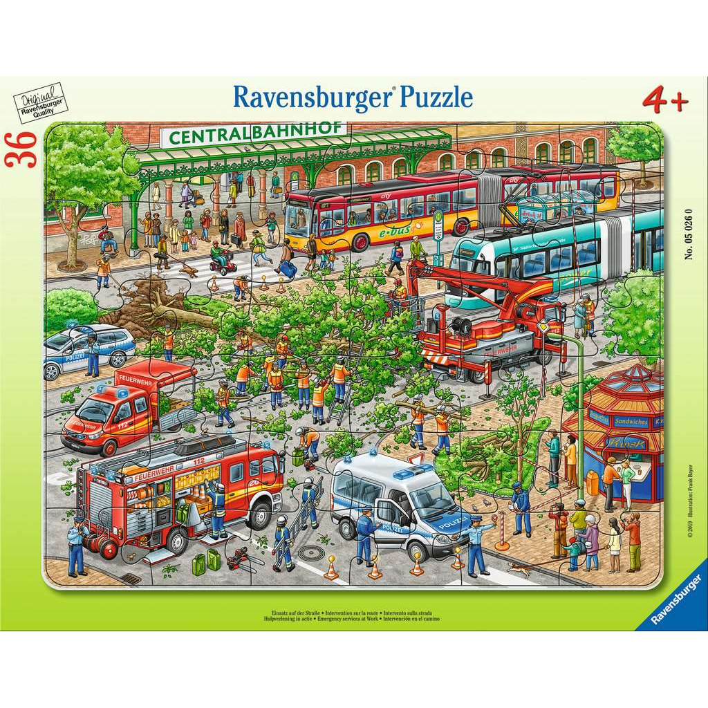 Ravensburger 05026 Kinder-Puzzle - # 36 - Rahmen-Puzzle - Einsatz auf der Straße
