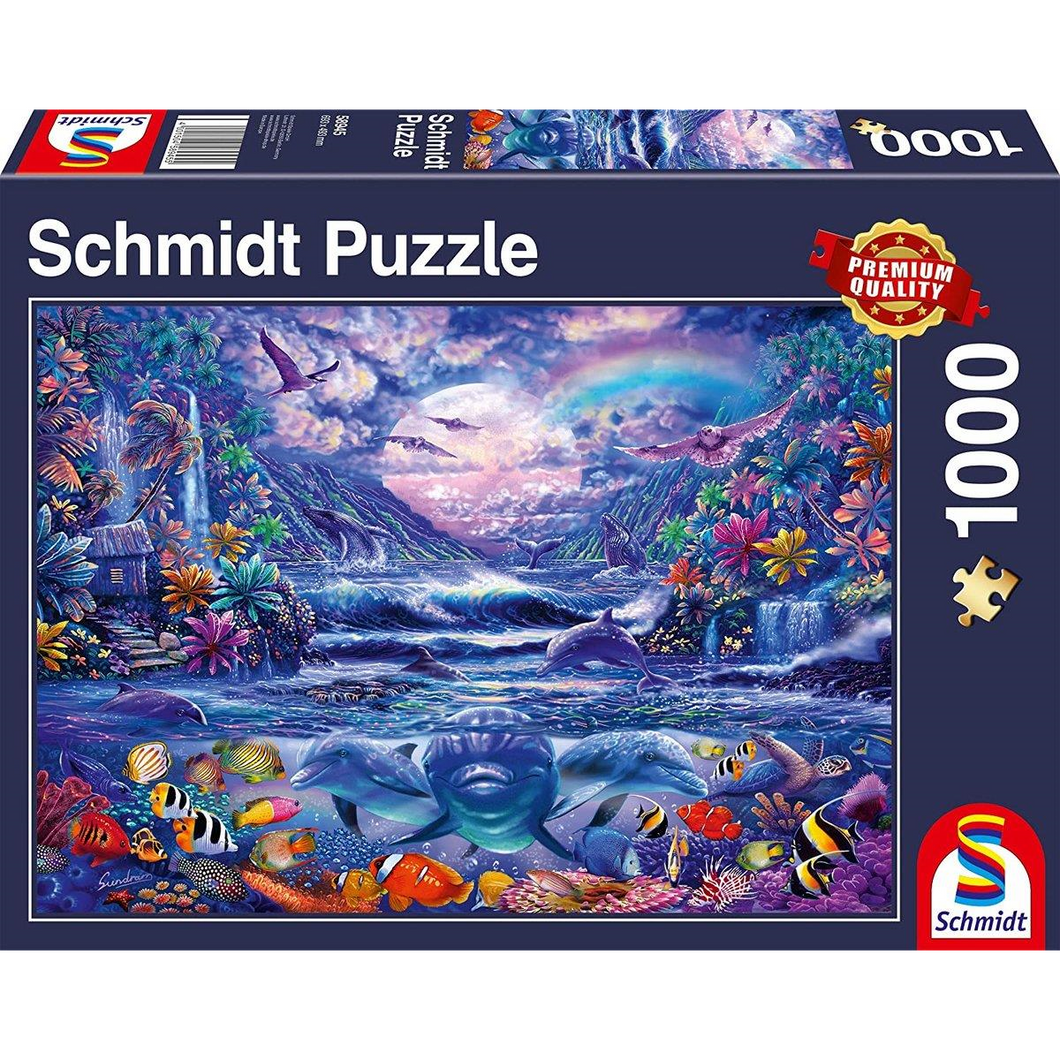 Schmidt Spiele 58945 Erwachsenenpuzzle - # 1000 - Mondschein-Oase