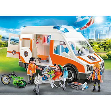 Playmobil 70049 City Action - Rettungswagen mit Licht und S