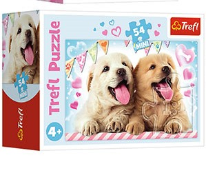 Trefl 19635 Trefl Puzzle - Kinderpuzzle - Mini Puzzle 54 Teile Liebe Tiere - Hunde