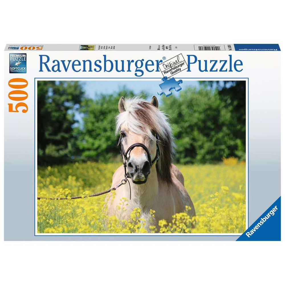 Ravensburger 15038 Erwachsenen-Puzzle - # 500 - Pferd im Rapsfeld