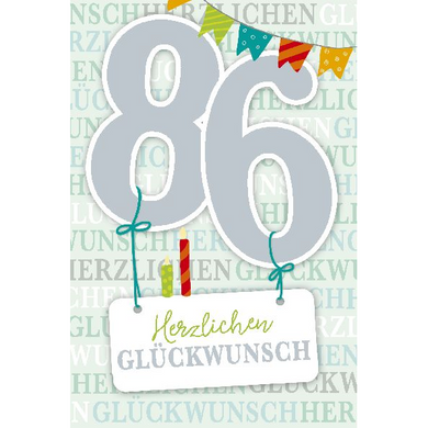 Depesche 5698-108 Karten mit Musik - # 108 - Herzlichen Glückwunsch - Zahl 86 - multi-color