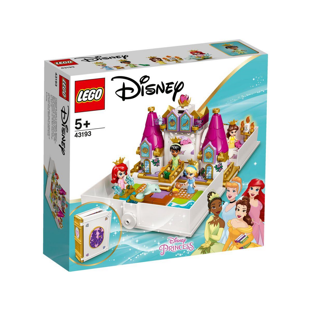 LEGO 43193 Disney Princess - Märchenbuch Abenteuer mit Arielle- Belle- Cinderella und Tiana