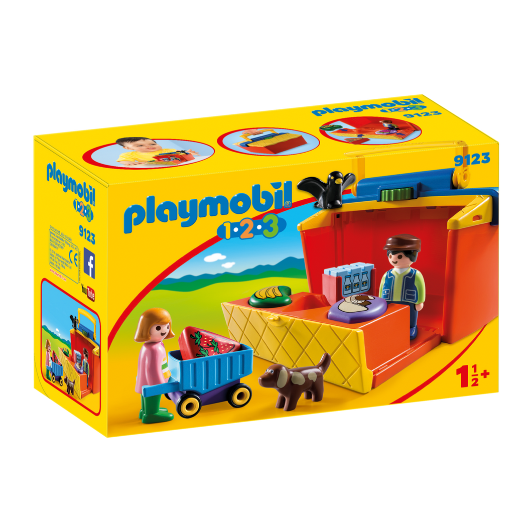 Playmobil 9123 Playmobil 1-2-3 - Mein Marktstand zum Mitnehmen