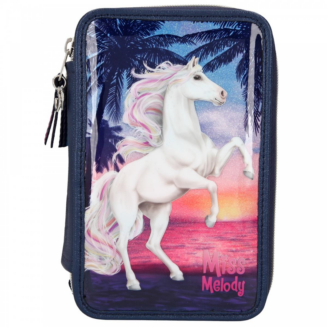 Depesche 10583 Miss Melody - GLITTER OCEAN - 3-Fach Federtasche