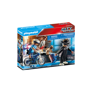 Playmobil 70573 City Action - Polizei-Fahrrad: Verfolgung des Taschendiebs