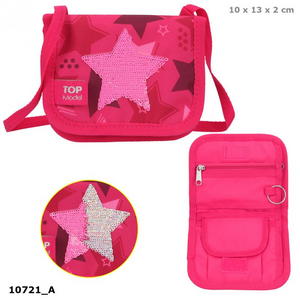 Depesche 10721 TOP Model - Brustbeutel Streichpaillette Stern pink