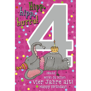 Depesche 5698-008 Karten mit Musik - # 8 - Hipp- hipp- hurra! Heute wirst du ... - Zahl 4