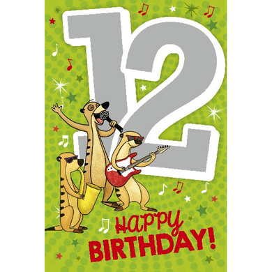 Depesche 5698-022 Karten mit Musik - # 22 - Happy Birthday! - Zahl 12 - grün