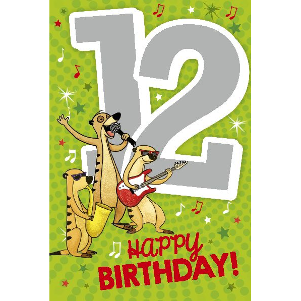 Depesche 5698-022 Karten mit Musik - # 22 - Happy Birthday! - Zahl 12 - grün