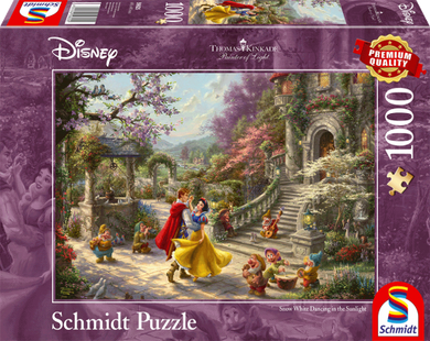 Schmidt Spiele 59485 Schmidt Puzzle - # 1000 - Puzzle - Thomas Kinkade - Schneewittchen - Tanz mit dem Prinzen