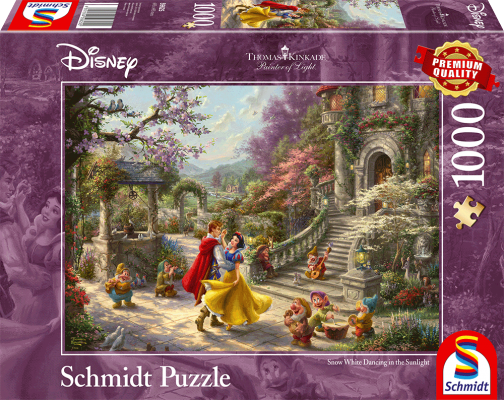 Schmidt Spiele 59485 Schmidt Puzzle - # 1000 - Puzzle - Thomas Kinkade - Schneewittchen - Tanz mit dem Prinzen