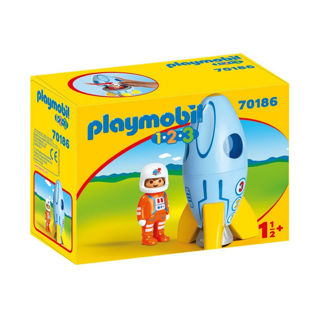 Playmobil 70186 Playmobil 1-2-3 - Astronaut mit Rakete