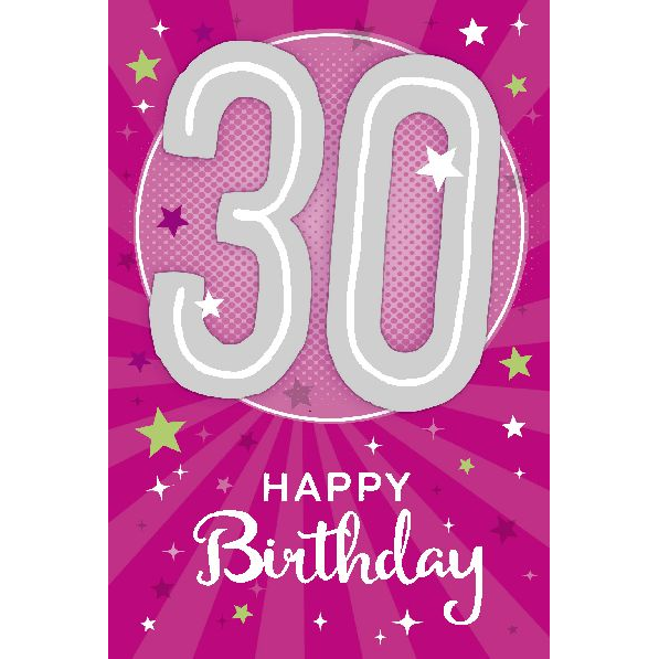 Depesche 5698-043 Karten mit Musik - # 43 - Happy Birthday - Zahl 30 - magenta