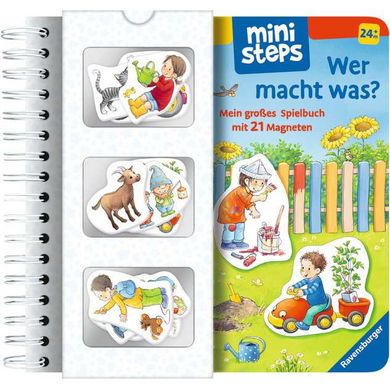 Ravensburger 30250 ministeps - Wer macht was? - Mein großes Spielbuch mit 21 Magneten