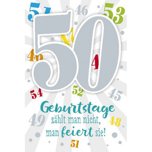 Depesche 5698-067 Karten mit Musik - # 67 - Geburtstage zählt man nicht - Zahl 50 - multi-color
